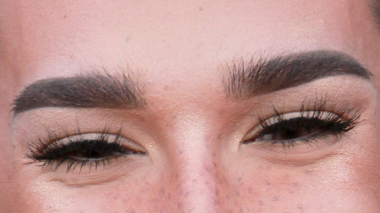 Closeup of James Charles eyebrows