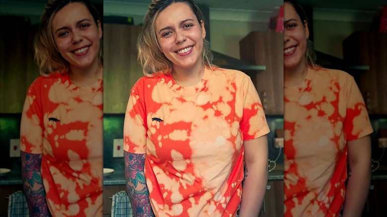 Orange tie-dyed t-shirt