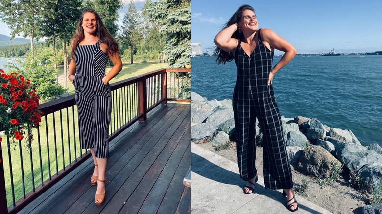 Ilona Maher wearing striped jumpsuit