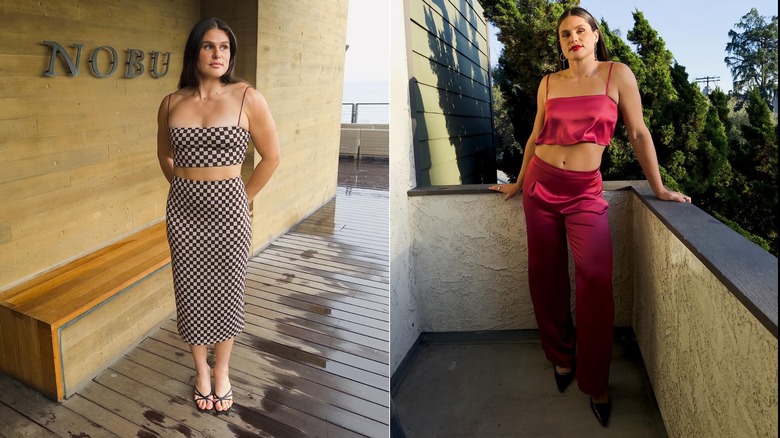 Ilona Maher in cropped co-ord sets