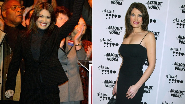 Kimberly Guilfoyle posing at events in the early aughts.