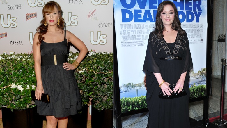 Leah Remini wearing black to red carpet events.