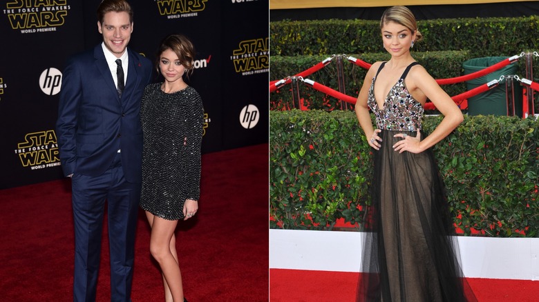 Sarah Hyland wearing sparkly dresses in 2015.