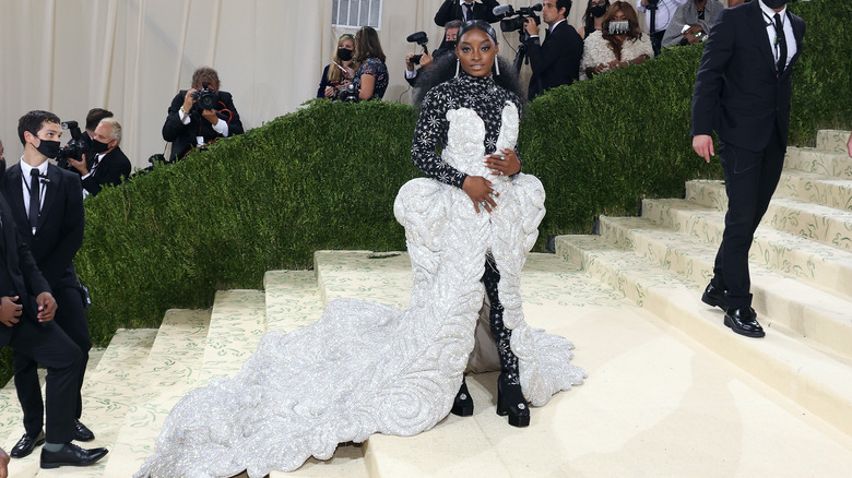 Simone Biles posing at Met Gala