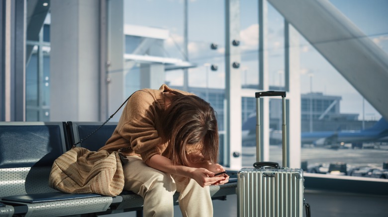 Woman looking sad and disappointed