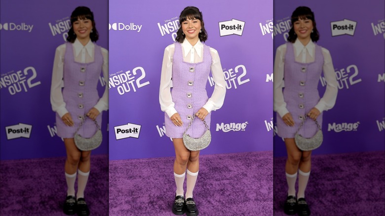 Xochitl Gomez Inside Out premiere purple dress