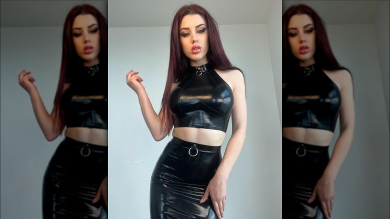 A woman wearing latex