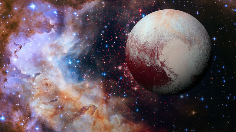 Dwarf Planet Pluto with stars