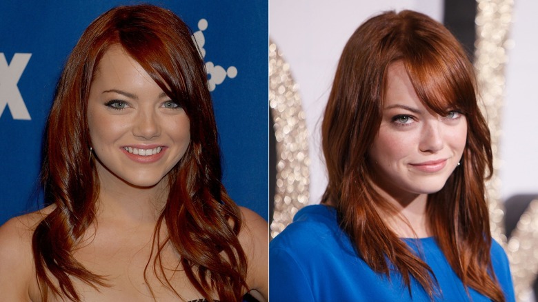 Emma Stone rocking red hair in the late 2000s.