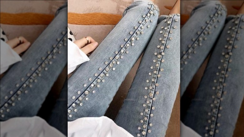 Jeans with large bling