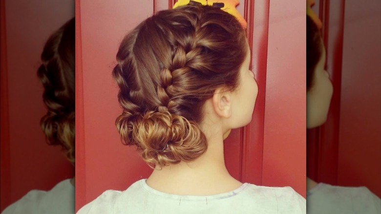 simple french braids and buns
