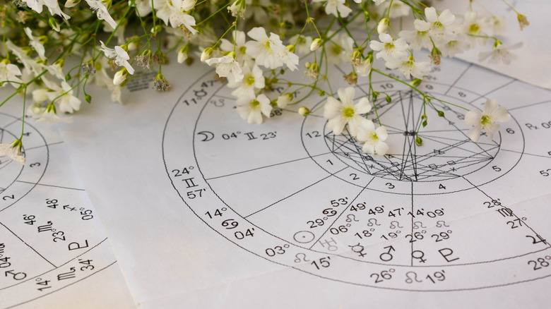 Birth chart and flowers