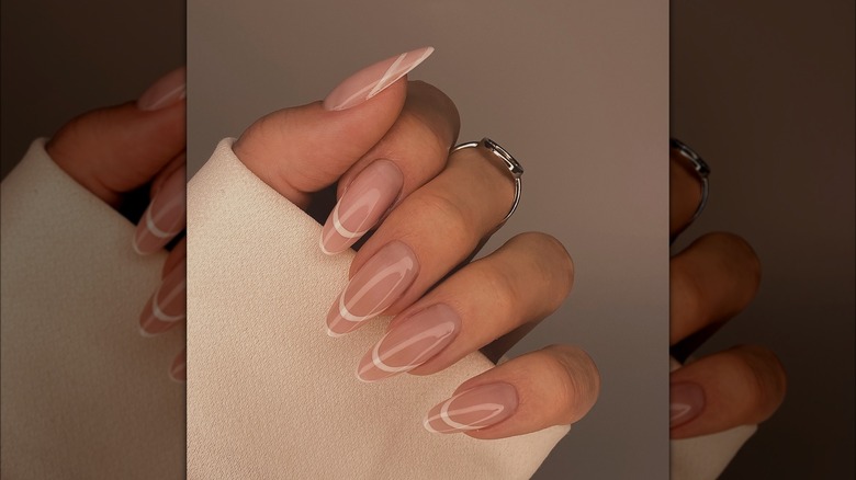 White floating French manicure