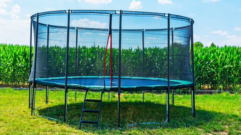 Trampoline with safety net