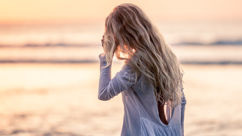 woman on beach