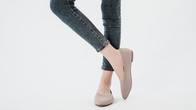 Nude ballet flats