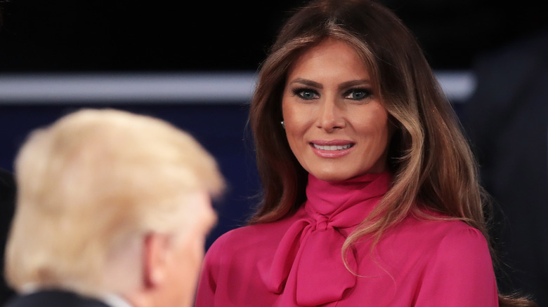 Melania Trump in pussy-bow blouse