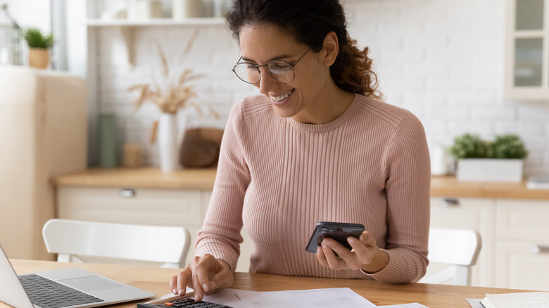 woman with finances