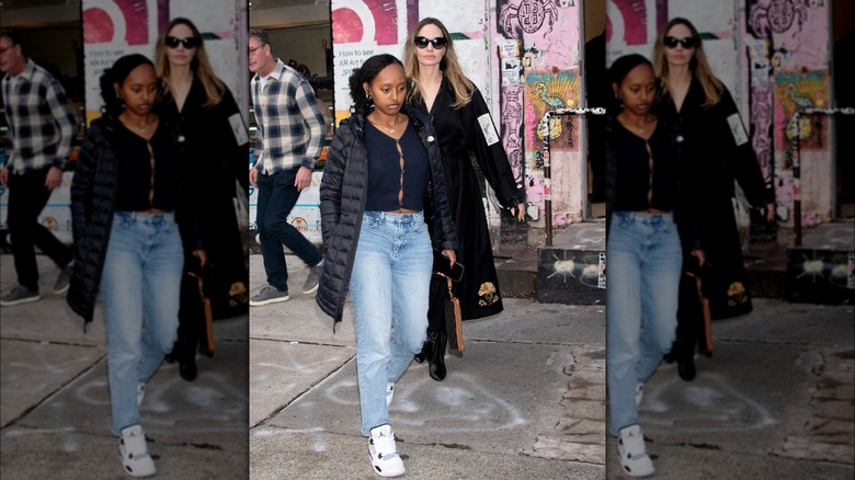 Zahara leaving "Atelier Jolie" in New York with her mother on December 29th, 2023