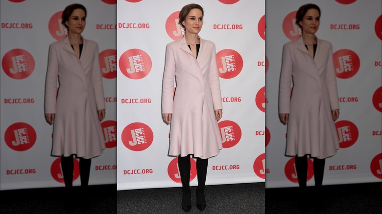 Natalie Portman pink coat