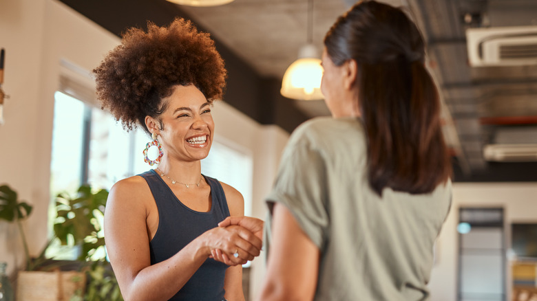 colleagues shaking hands