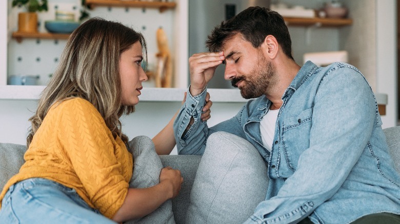 Couple having intimate conversation