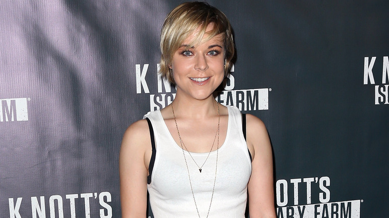 Tina Majorino wearing white tank top