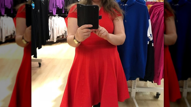 Red skater dress