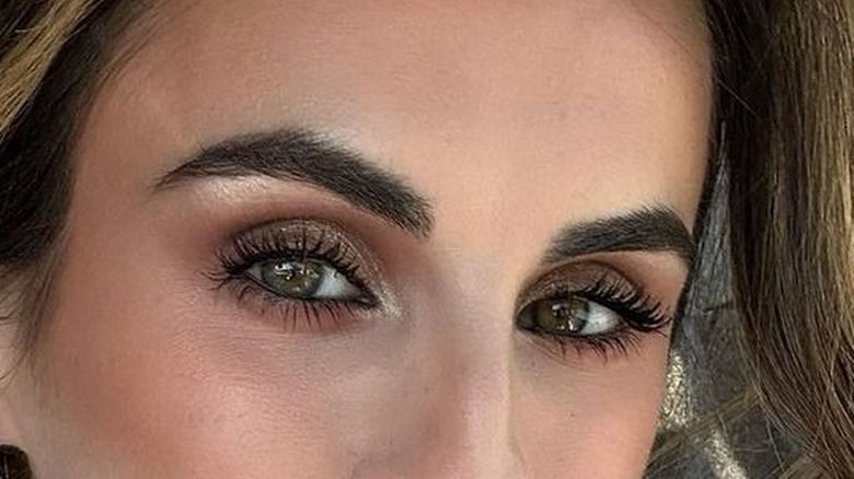 Person wearing a shimmery smoky eye look