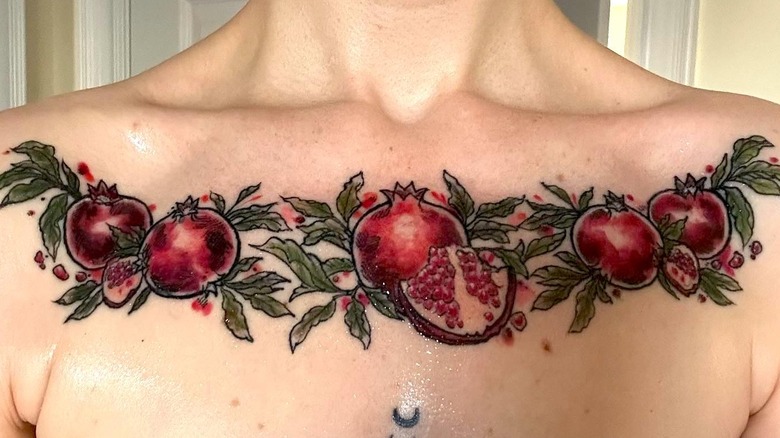 illustrative pomegranate tattoo