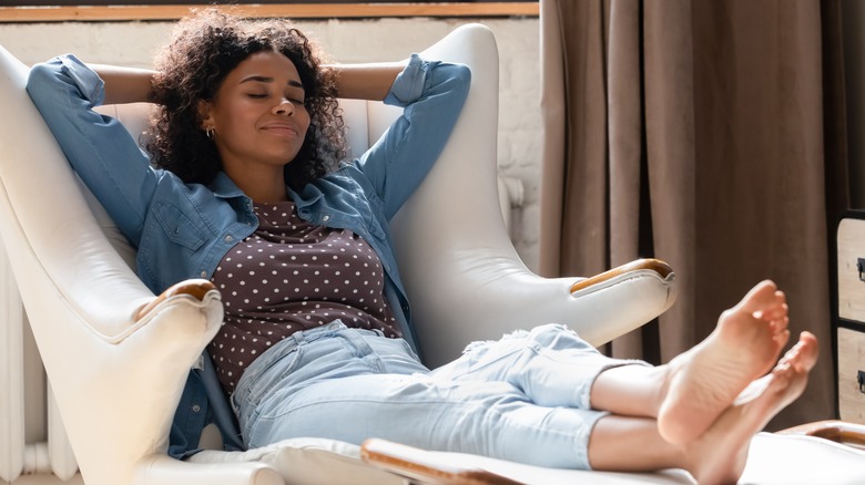 Woman laying and relaxing