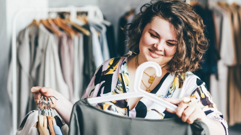 Woman shopping for clothes