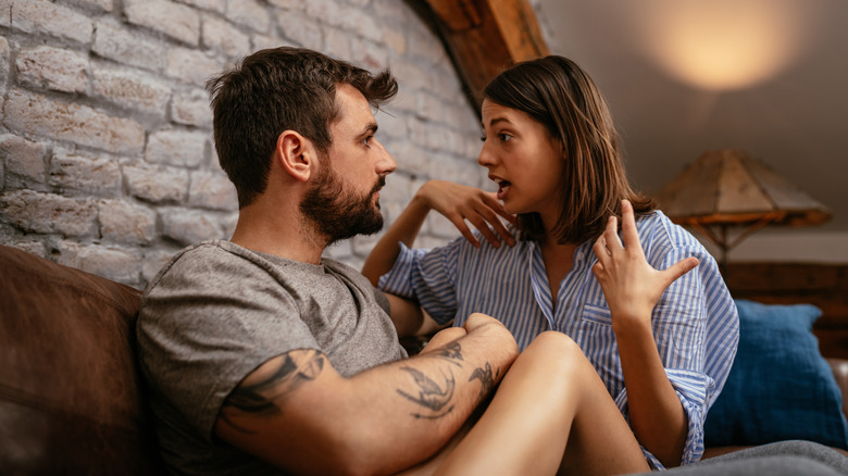 Couple having serious conversation