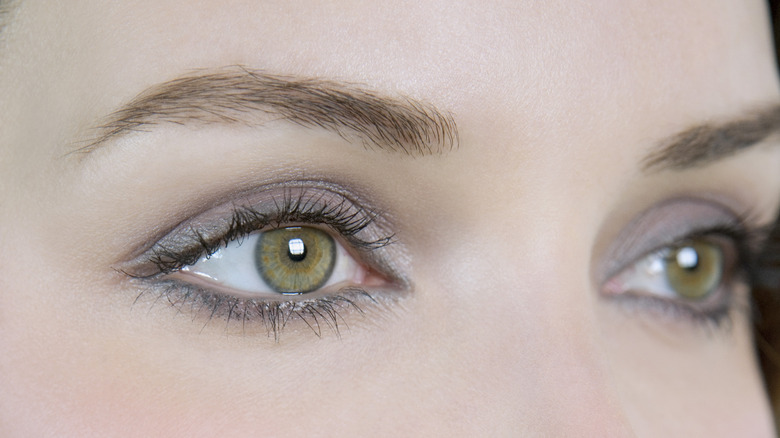 green eyes purple eyeshadow