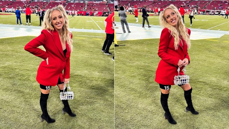 Brittany Mahomes' red blazer dress