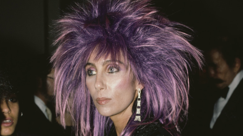 cher with punk rock purple hair