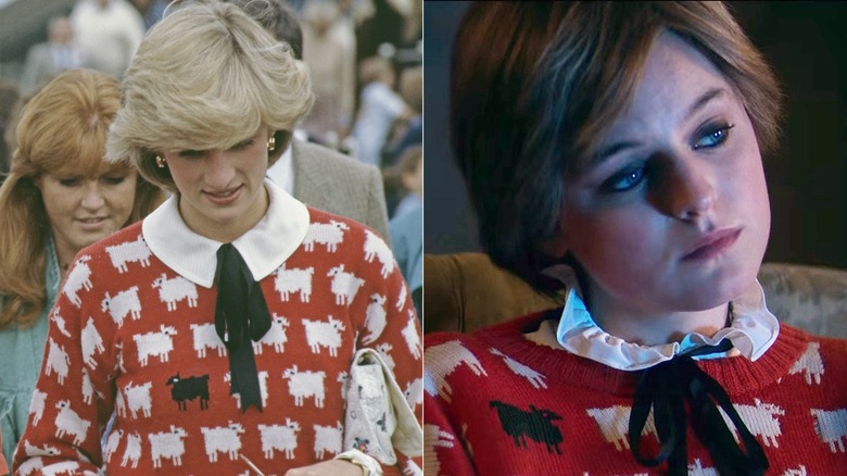 Princess Diana in black sheep sweater