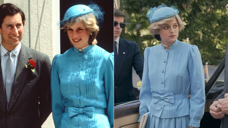 Princess Diana in blue outfit