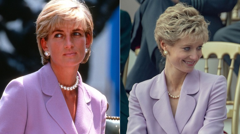 Princess Diana in purple blazer 