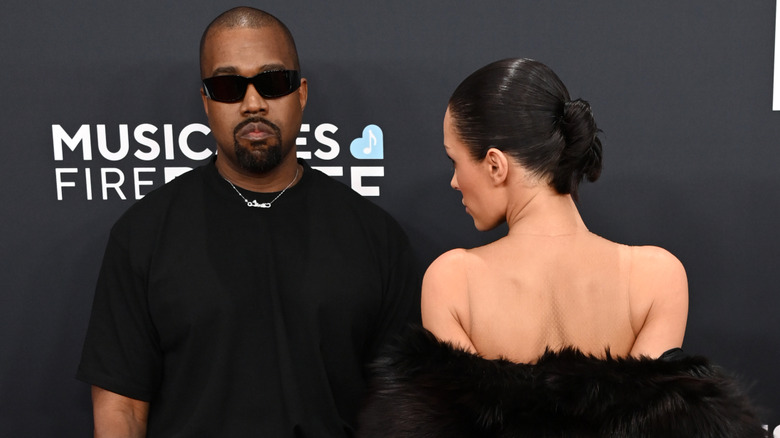 Bianca Censori and Ye, formerly known as Kanye West, at the 2025 Grammy Awards.