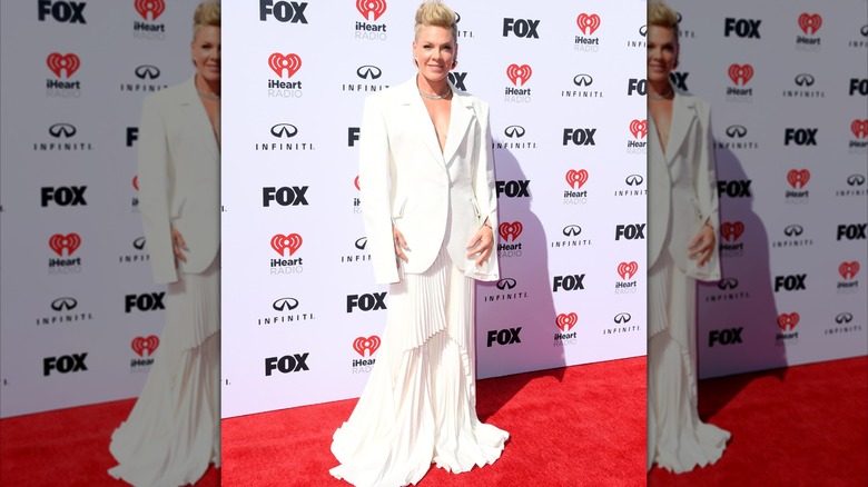 Pink on the 2023 iHeartRadio Music Awards red carpet.