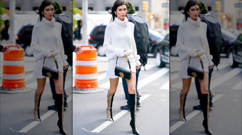 Bella hadid sweater dress best sale