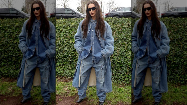 Bella Hadid all denim outfit