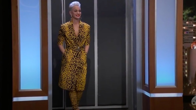 Katy Perry in yellow animal prints