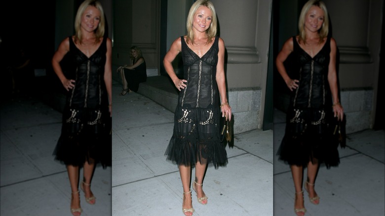 Kelly Ripa in drop-waist dress