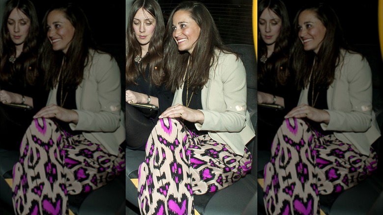 Pippa Middleton in tribal bohemian trousers