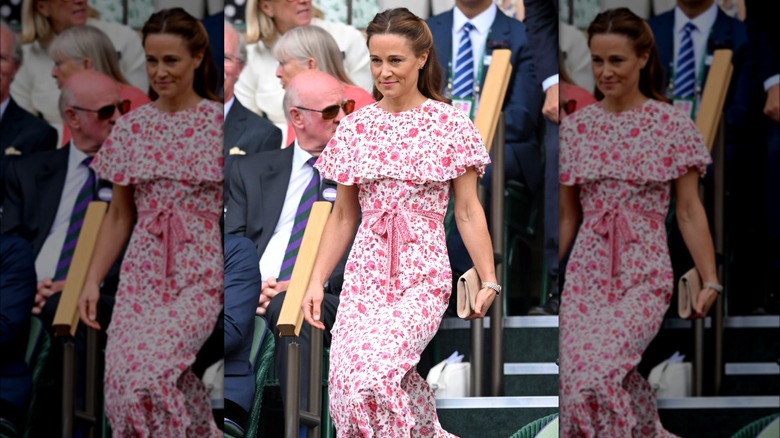 Pippa Middleton wearing floral dress, Wimbledon 2024