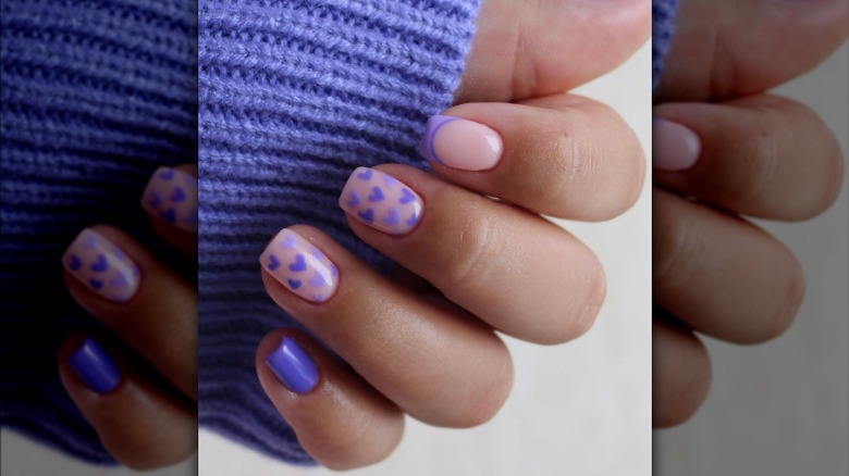 Purple heart manicure