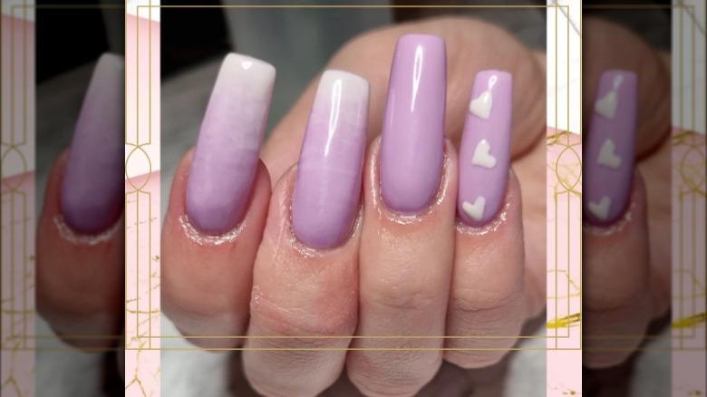 Purple ombré manicure