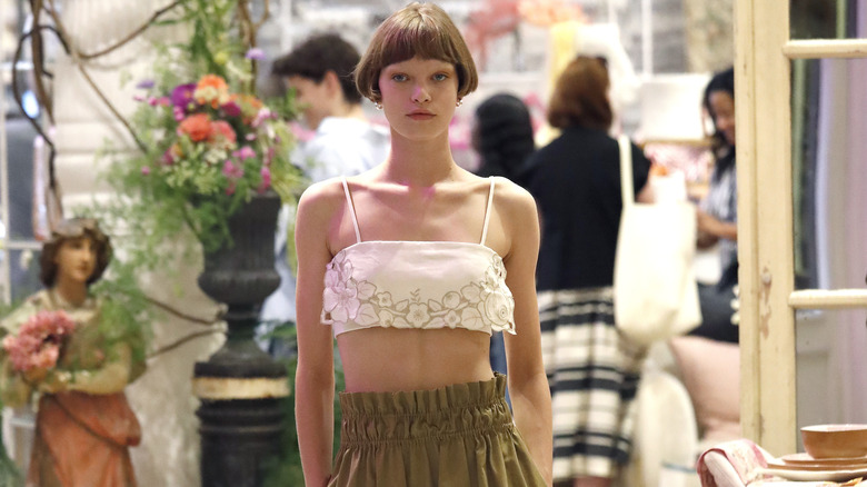 Model on NYFW runway